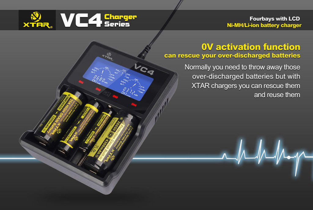 Chargeur Li-ion Ni-MH 4 batteries pro Xtar VC4