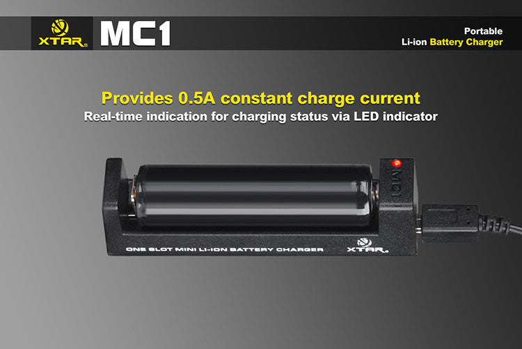 Chargeur accu MC1 Plus XTAR ▷ accus mod box 18650, 21700, 26650